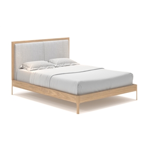 Pemberly Row Modern / Contemporary Wood Queen Size Bed in Light Oak