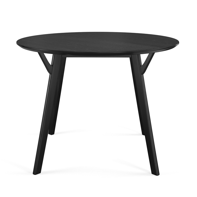 Pemberly Row Modern / Contemporary Wood Round Dining Table in Black