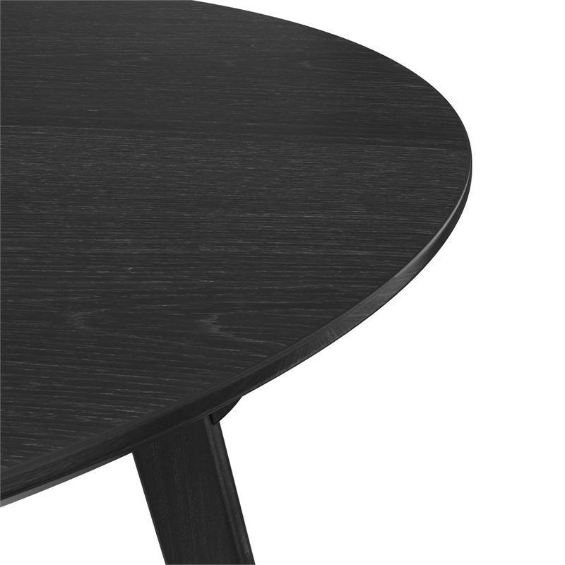 Pemberly Row Modern / Contemporary Wood Round Dining Table in Black