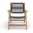Pemberly Row Solid Wood and Rope Lounge Chair Set in Natural/Black