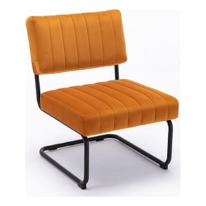 Pemberly Row Modern / Contemporary Velvet Lounge Chair in Brown