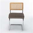 Pemberly Row Cane Back Velvet Side Chair (Set of 2) in Silver