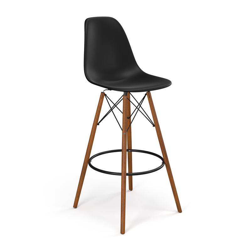 Pemberly Row Bar Height Stools (Set of 2) in Black and Walnut