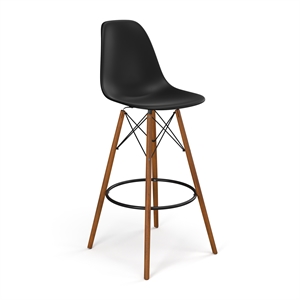Pemberly Row Bar Height Stools (Set of 2) in Black and Walnut