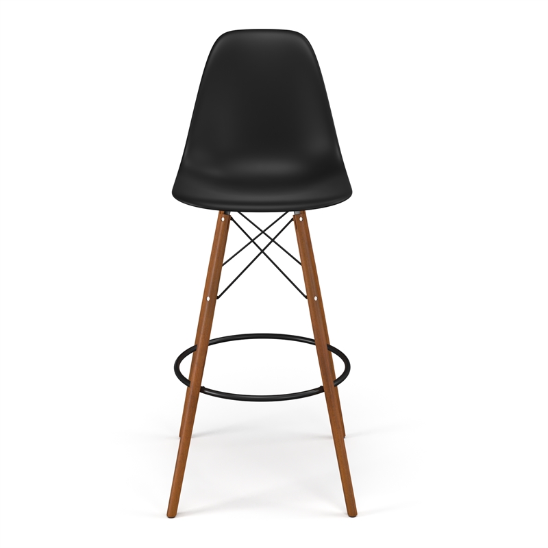 Pemberly Row Bar Height Stools (Set of 2) in Black and Walnut