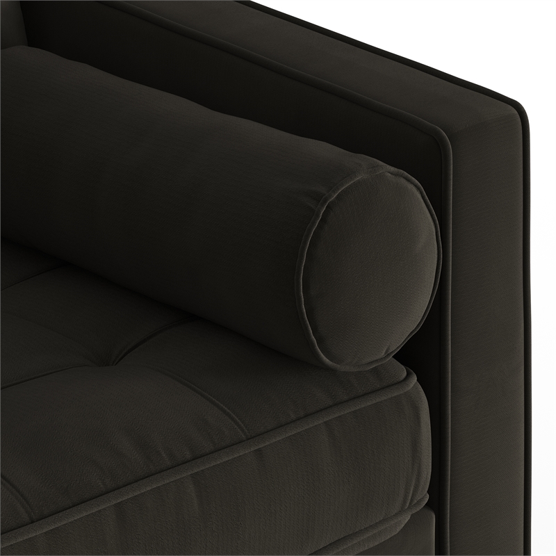Pemberly Row Performance Velvet Reversible Sectional in Smoke