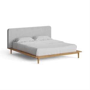 Pemberly Row Mid-Century Contemporary King Size Bed in Natural