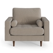 Pemberly Row Contemporary Upholstered Fabric Arm Chair in Gray