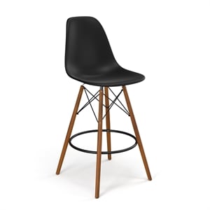 Pemberly Row Counter Height Stools (Set of 2) in Black and Walnut