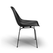 Pemberly Row Mid-Century Molded Plastic Seat Dining Chair in Black