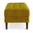 Pemberly Row Modern Performance Velvet Rectangular Ottoman in Gold