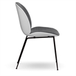 Pemberly Row Modern Fabric Side Chair (Set of 2) in White and Gray