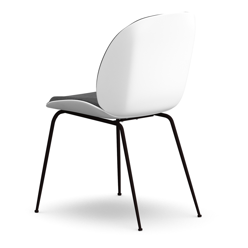 Pemberly Row Modern Fabric Side Chair (Set of 2) in White and Gray