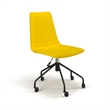 Pemberly Row Modern Velvet Chair Rolling Swivel Task Chair in Gold