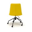 Pemberly Row Modern Velvet Chair Rolling Swivel Task Chair in Gold