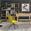Pemberly Row Modern Velvet Chair Rolling Swivel Task Chair in Gold