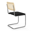 Pemberly Row Cane Back Fabric Side Chair (Set Of 2) in Black Linen