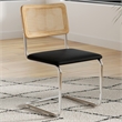 Pemberly Row Cane Back Fabric Side Chair (Set Of 2) in Black Linen