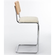 Pemberly Row Cane Back Boucle Bar Height Stool (Set of 2) in White