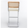 Pemberly Row Cane Back Boucle Bar Height Stool (Set of 2) in White
