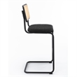 Pemberly Row Cane Back Boucle Bar Height Stool (Set of 2) in Black