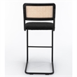 Pemberly Row Cane Back Boucle Bar Height Stool (Set of 2) in Black