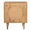 Pemberly Row Circle One Door Solid Wood Nightstand in Natural Cane