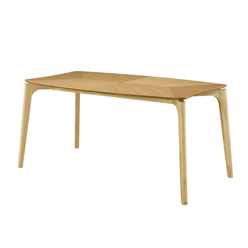Pemberly Row Mid-Century Contemporary Wood Dining Table in Oak
