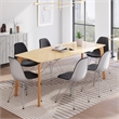 Pemberly Row Mid-Century Contemporary Wood Dining Table in Oak