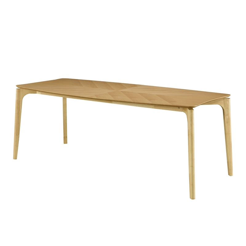 Pemberly Row Contemporary Wood 78.75 inch Dining Table in Oak