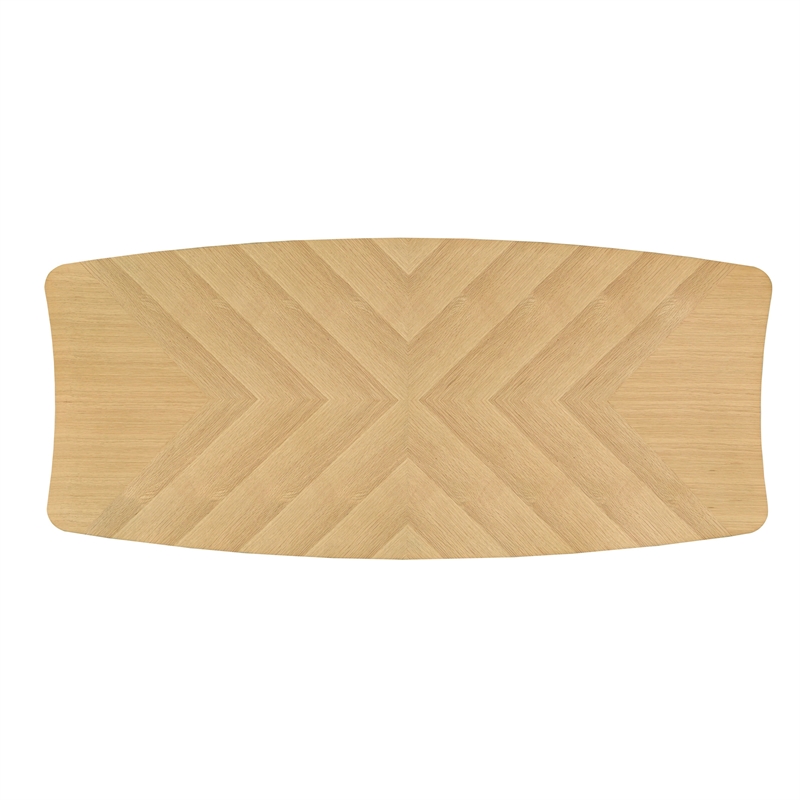Pemberly Row Contemporary Wood 78.75 inch Dining Table in Oak