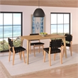Pemberly Row Contemporary Wood 78.75 inch Dining Table in Oak