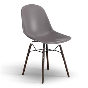 Pemberly Row Contemporary Plastic Side Chairs (Set of 2) in Gray