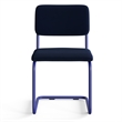 Pemberly Row Contemporary Velvet Side Chair (Set of 2) in Blue