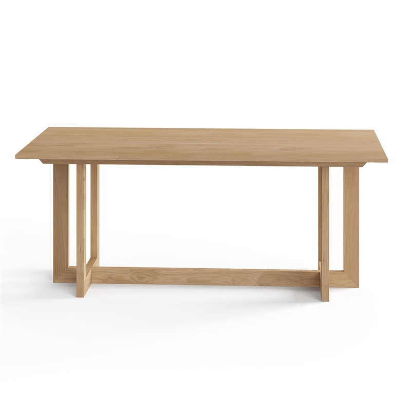 Pemberly Row Contemporary Rectanglular Dining Table in Natural