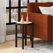 Pemberly Row Solid Wood with Natural Woven Cane Side Table in Black