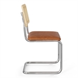 Pemberly Row Cane Back Vegan Leather Side Chair (Set Of 2) in Brown