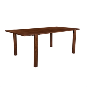 Pemberly Row Solid Acacia Wood 80&quot Rectangle Dining Table in Walnut