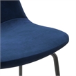 Pemberly Row Performance Velvet Bar Height Stools (Set of 2) in Blue