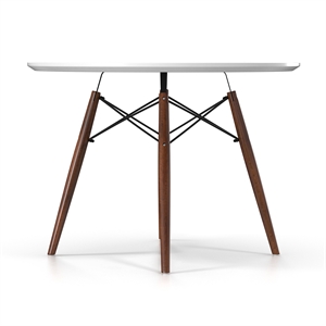 Pemberly Row Contemporary Wood 39&quot Round Dining Table in White
