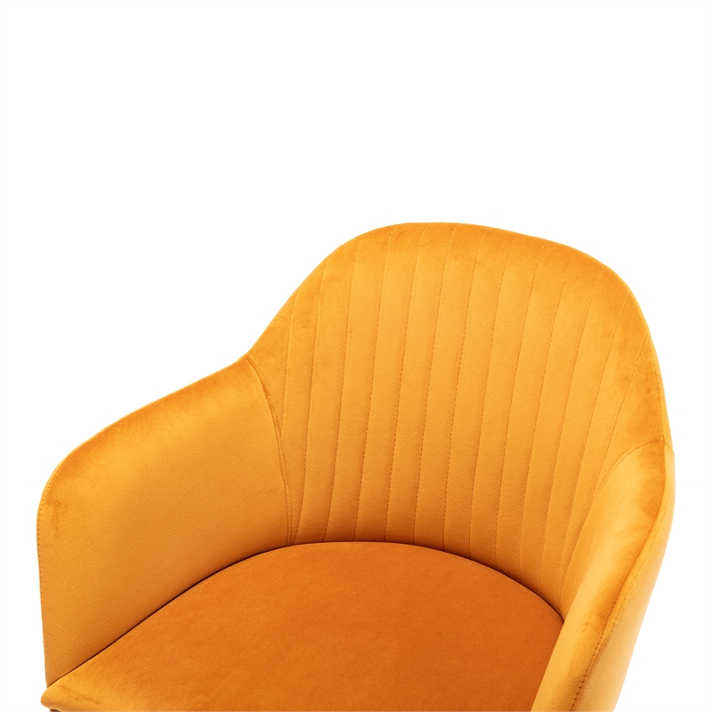 Pemberly Row Contemporary Velvet Swivel Arm Chair in Light Brown