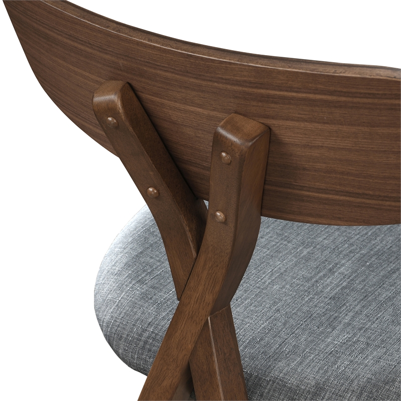 Pemberly Row Modern Counter Height Stools (Set of 2) in Walnut