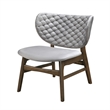 Pemberly Row Mid-Century Solid Wood Frame Lounge Chair in Gray