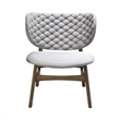 Pemberly Row Mid-Century Solid Wood Frame Lounge Chair in Gray