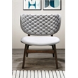 Pemberly Row Mid-Century Solid Wood Frame Lounge Chair in Gray