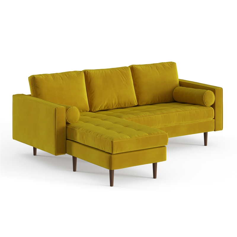 Pemberly Row Performance Velvet Reversible Sectional in Bronze