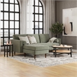 Pemberly Row Performance Velvet Reversible Sectional in Silver