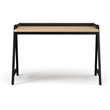 Pemberly Row Mid-Century Contemporary Desk in Natural and Black