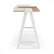 Pemberly Row Mid-Century Contemporary Desk in Natural and White