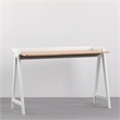 Pemberly Row Mid-Century Contemporary Desk in Natural and White